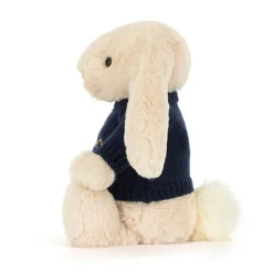 Bashful Luxe Bunny Willow with Personalised Navy Jumper