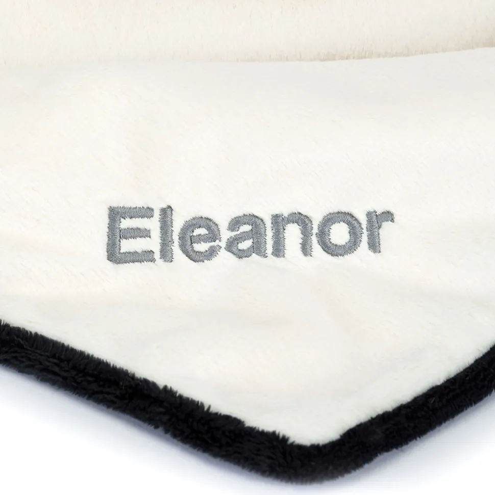 Personalised Bashful Black & Cream Puppy Blankie