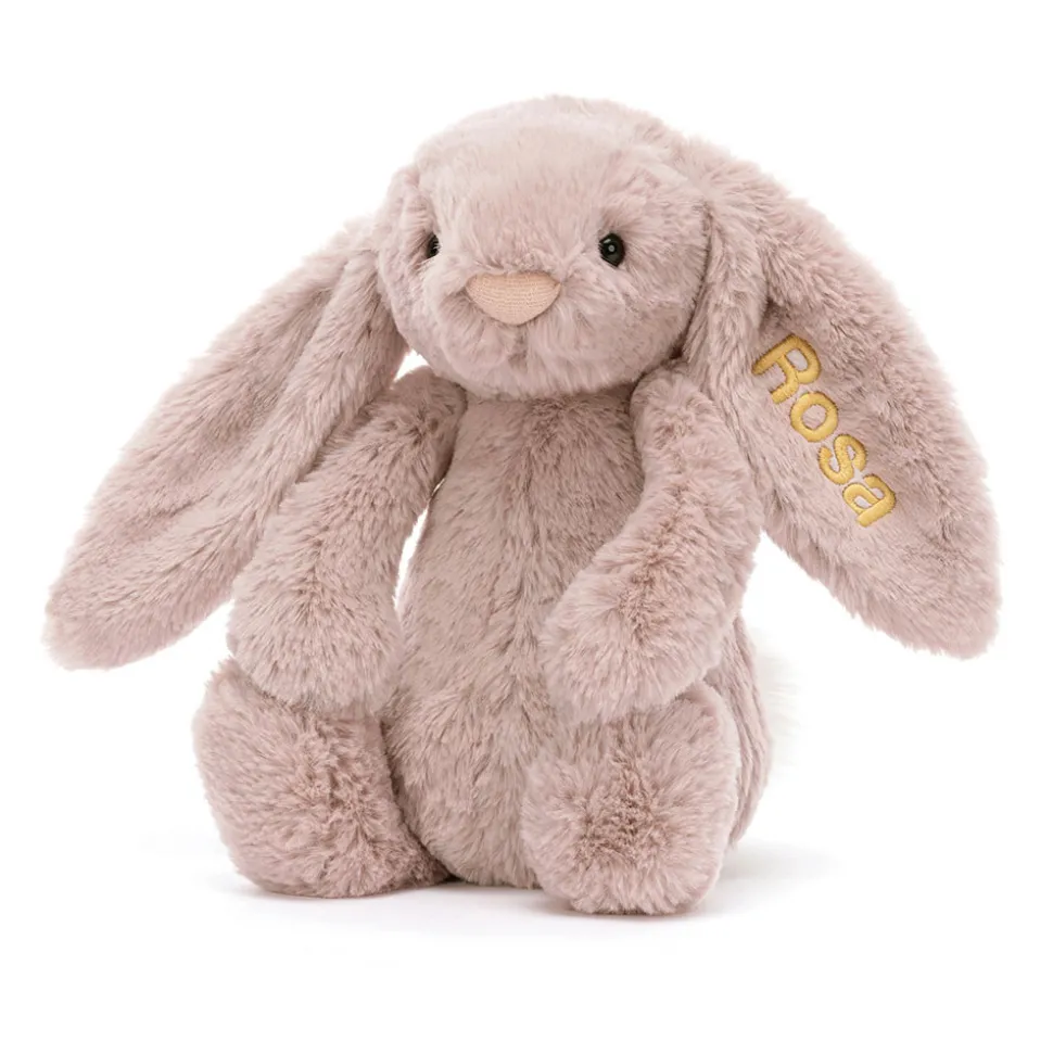 Personalised Bashful Luxe Bunny Rosa Medium