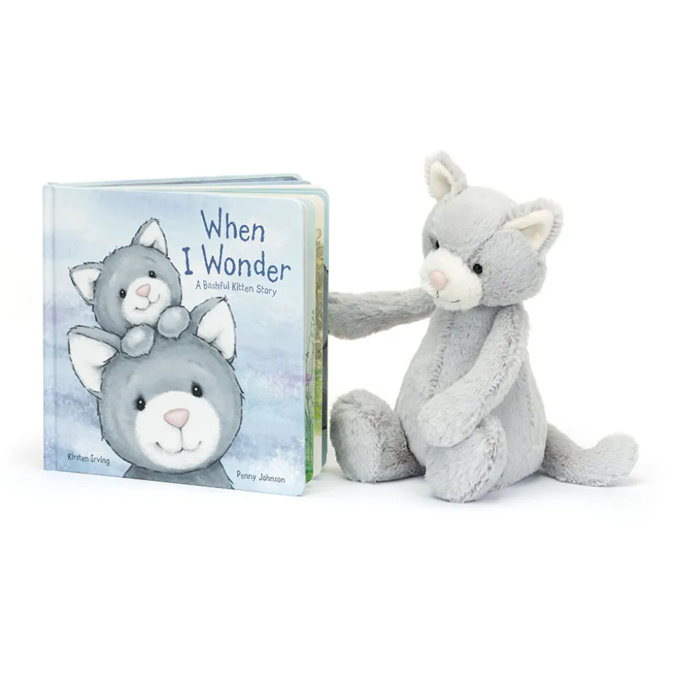 When I Wonder Book and Bashful Grey Kitty Medium